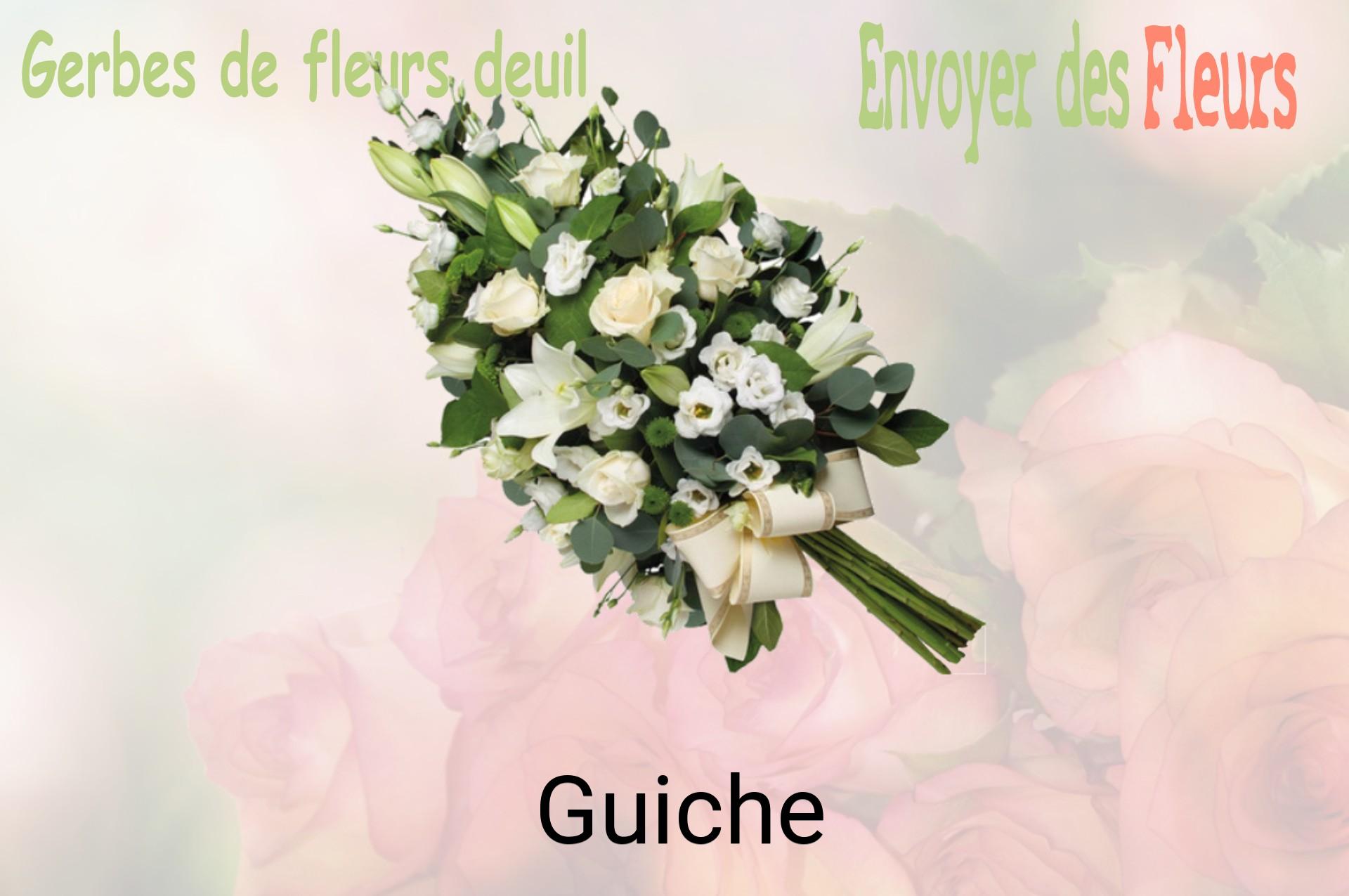 Gerbe de fleurs de deuil livrée à Guiche